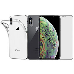 Protection intégrale Verre Trempé pour iPhone X + Verre Trempé Caméra Arrière + Coque souple silicone transparente - Visiodirect -