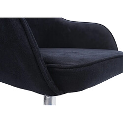 Mendler Chaise de salle à manger HWC-F82, fauteuil,pivotant, réglable en hauteur ~ velours noir, pied chromé pas cher