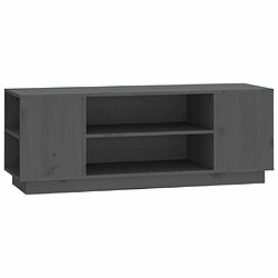 Maison Chic Meuble TV scandinave - Banc TV pour salon Gris 110x35x40,5 cm Bois de pin massif -MN10360