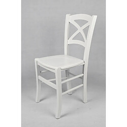 Tommychairs - Set 2 chaises Cross pour la Cuisine, Bar et la Salle à Manger, Solide Structure et Assise en Bois laqué Coleur Blanc