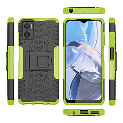 Htdmobiles Coque pour Motorola Moto E22 / E22i - housse etui rigide anti choc + verre trempe - VERT