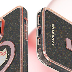 HELLO KITTY Coque MagSafe pour iPhone 15 Pailletée Fonction Support Vidéo Rose Poudré pas cher