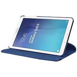 Wewoo Housse Étui bleu foncé pour Samsung Galaxy Tab E 9.6 / T560 / T561 Litchi Texture Horizontal Flip solide couleur en cuir avec 360 degrés support de rotation pas cher