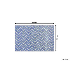 Beliani Tapis extérieur bleu à motif zigzag 120 x 180 cm BALOTRA