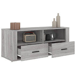 Maison Chic Meuble TV scandinave gris - Banc TV pour salon Sonoma 100x35x40 cm Bois d'ingénierie -MN96903 pas cher