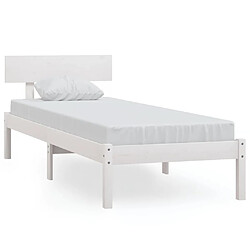 vidaXL Cadre de lit sans matelas blanc bois massif 90x200 cm