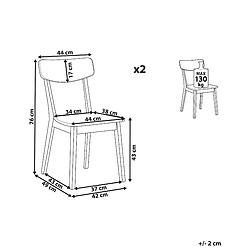 Avis Beliani Chaise de salle à manger Set de 2 Blanc SANTOS