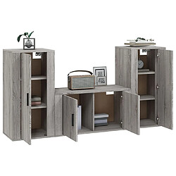 Avis Maison Chic Ensemble de meubles TV 3 pcs pour salon - Sonoma gris Bois d'ingénierie -MN16469