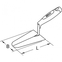 KS TOOLS 144.0211 Truelle italienne ronde - lame acier - manche bi-composant - 160 mm