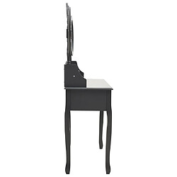 Acheter vidaXL Coiffeuse avec tabouret et miroir pliable en 3 Gris