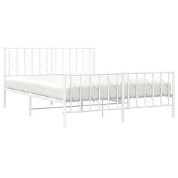 Avis Maison Chic Cadre/structure de lit métal et tête de lit + pied de lit pour adulte - Lit Moderne Chambre blanc 150x200cm -MN79439