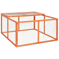 Helloshop26 Clapier cage 124 x 120 x 60 cm bois de sapin massif 02_0000579