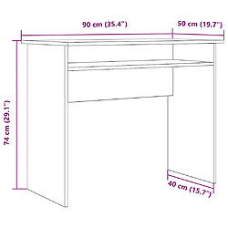 vidaXL Bureau vieux bois 90x50x74 cm bois d'ingénierie pas cher