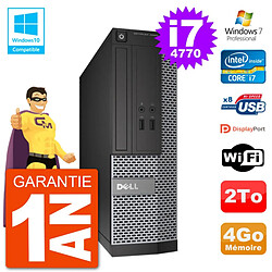 PC Dell 3020 SFF Intel i7-4770 RAM 4Go Disque 2To Graveur DVD Wifi W7 - Occasion