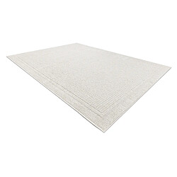 RUGSX Tapis ORIGI 3727 crème - Cadre ficelle SISAL tissée à plat 58x100 cm