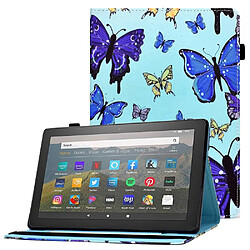 Etui en PU avec support, et porte-stylo pour votre Amazon Fire HD 10 (2015)/(2017)/(2019) - papillons