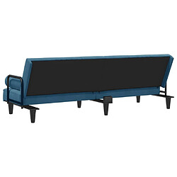 Maison Chic Canapé-lit convertible, Clic-Clac avec accoudoirs bleu velours -GKD76117 pas cher