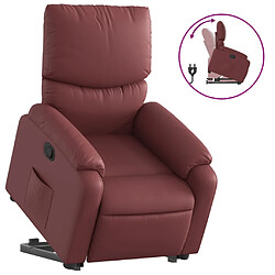 vidaXL Fauteuil inclinable Rouge bordeaux Similicuir