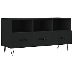 vidaXL Meuble TV noir 102x36x50 cm bois d'ingénierie