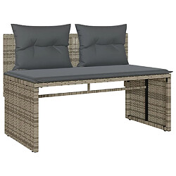 Avis vidaXL Salon de jardin 4 pcs avec coussins gris résine tressée