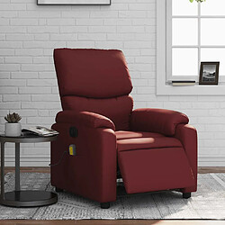 vidaXL Fauteuil de massage inclinable électrique rouge bordeaux