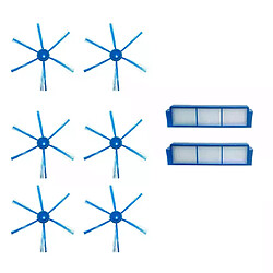 Pièces de rechange pour aspirateur robot Philips FC8007 FC8792 FC8794 FC8796, 6 brosses latérales et 2 filtres Hepa
