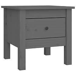 vidaXL Table d'appoint Gris 40x40x39 cm Bois massif de pin