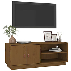 Avis vidaXL Meuble TV Marron miel 105x34x40 cm Bois de pin massif