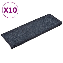 vidaXL Tapis de marches d'escalier 10 pcs 65x21x4 cm Aiguilleté