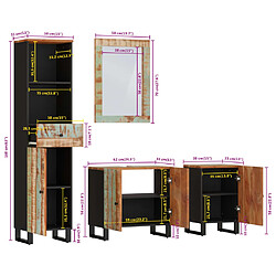 vidaXL Ensemble de meubles de salle de bain 4 pcs bois massif récupéré pas cher