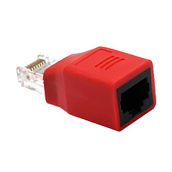 Avis rj45 m / f adaptateur mâle vers femelle connecteur de croisement de câble pour ordinateur rouge