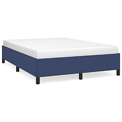 vidaXL Cadre de lit sans matelas bleu 140x200 cm tissu