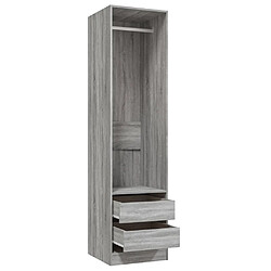 Avis vidaXL Armoire avec tiroirs Sonoma gris 50x50x200 cm Bois d'ingénierie