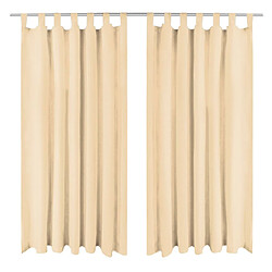 vidaXL Rideau occultant avec boucles 2 pcs 140 x 175 cm Beige