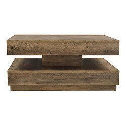 Helloshop26 Table basse avec plateau tournant panneau de fibre de bois 76 x 76 cm marron 03_0004127