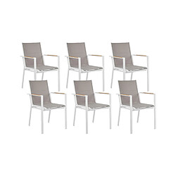 Beliani Lot de 6 chaises BUSSETO Métal Gris 