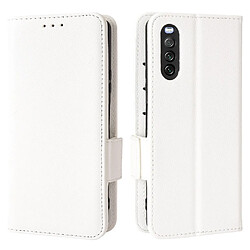 Etui en PU texture litchi blanc pour votre Sony Xperia 10 III 5G/Xperia 10 III Lite