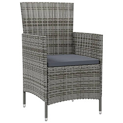 Avis Maison Chic Mobilier à dîner 3 pcs de jardin - Ensemble table et chaises d'extérieur - Salon/Mobilier de jardin classique et coussins Résine tressée Gris -MN62840