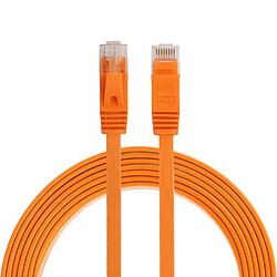 Wewoo Câble LAN réseau plat Ethernet Orange ultra-mince 2m CAT6, cordon RJ45