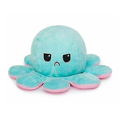 Universal Pieuvre en peluche réversible mignon rabat jouet doux cadeau joyeuse humeur triste (bleu rose)