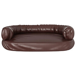 Avis vidaXL Lit pour chien ergonomique Mousse Marron 75x53 cm Similicuir