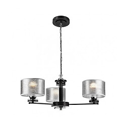 Lumière Suspension Rosa Bois,acier,tissu Noir 3 ampoules 65cm