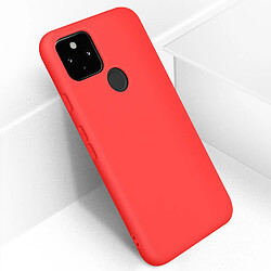 Avizar Coque Google Pixel 5 Silicone Semi-rigide Finition Soft Touch Rouge