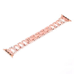 Wewoo Bracelet en acier inoxydable serti de diamants pour Apple Watch séries 5 et 4 40 mm / 3 et 2 et 1 38 mm or rose