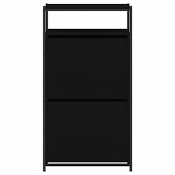 Maison Chic Armoire à chaussures | Meuble de rangement à chaussures Meuble d'Entrée noir 60x34x112 cm bois d'ingénierie -MN90689 pas cher