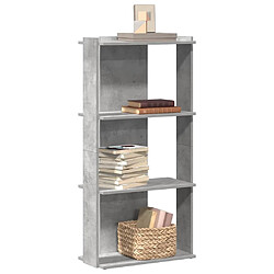 vidaXL Bibliothèque à 3 niveaux gris béton 60x30x120cm bois ingénierie