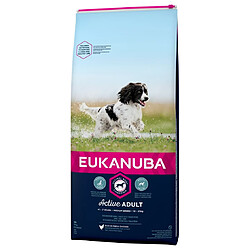 EUKANUBA Croquettes super premium pour chiens adultes moyennes races -100% Complete et Equilibrée - Sans OGM - Poulet frais -15kg