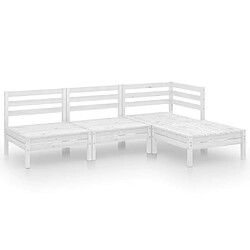 Maison Chic Salon de jardin 4 pcs - Table et chaises d'extérieur - Mobilier/Meubles de jardin Moderne Bois de pin massif Blanc -MN46696