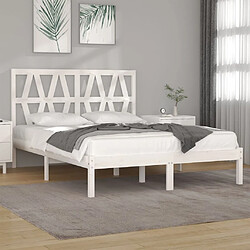 vidaXL Cadre de lit sans matelas blanc bois massif 140x200 cm