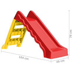 vidaXL Toboggan pliable d'enfants Intérieur/Extérieur Rouge et jaune pas cher